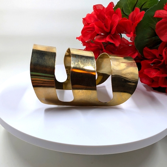 Gorgeous Gold Arm / Forearm Cuff Style Vintage Bracelet - Picture 3 of 5